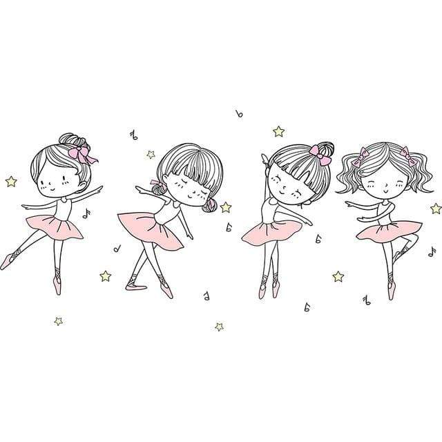 Stickers Princesse Danseuses Heureuses