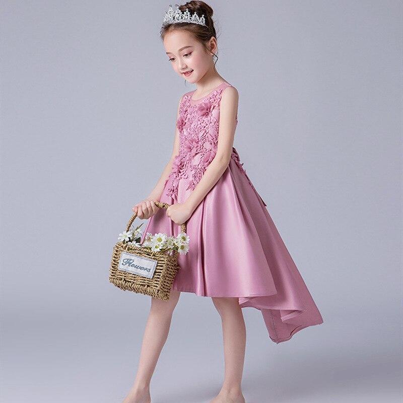 robe de princesse rose brodée pour fille