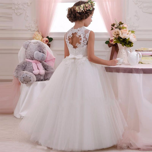 Robe de fille de fleur pour les robes de bal de danse en dentelle de  mariage pour enfants, robe de princesse, 100% neuve