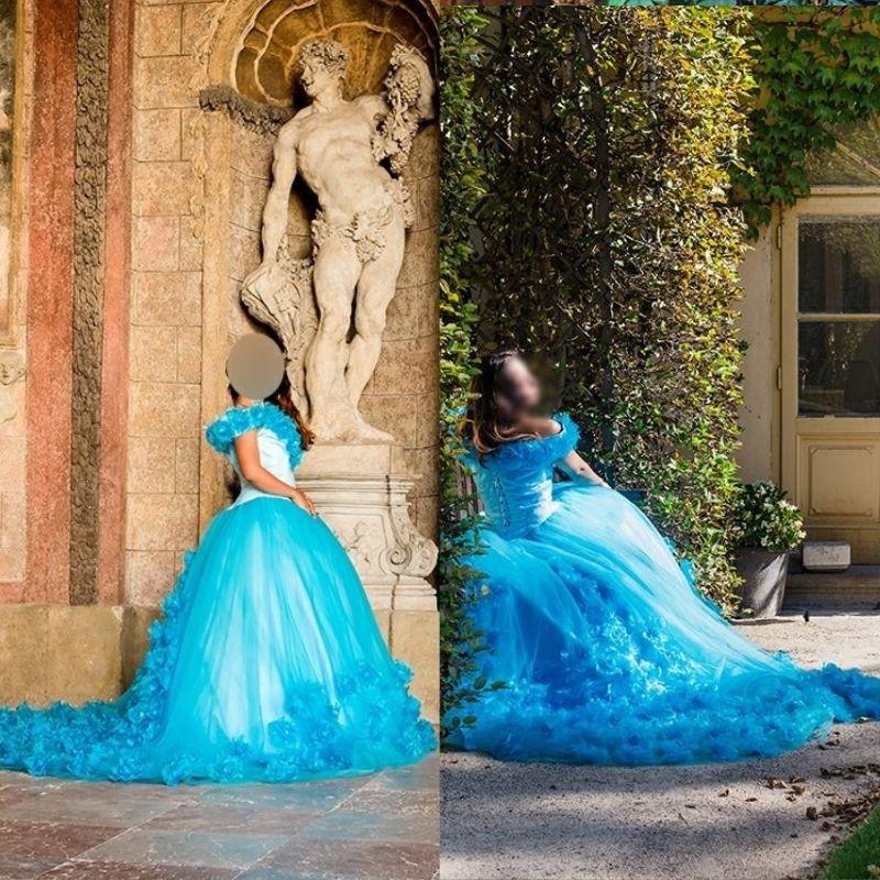robe bleu turquoise princesse