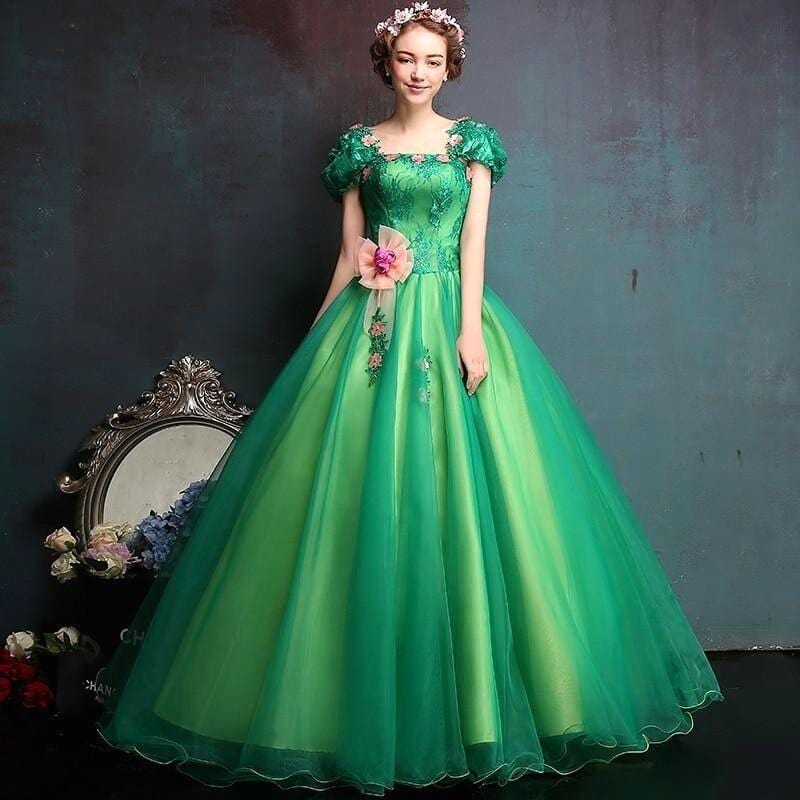 robe princesse femme verte
