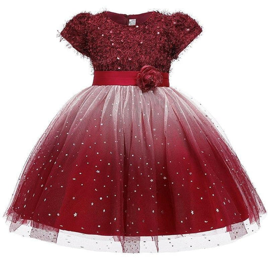 Vestido de princesa degradado rojo