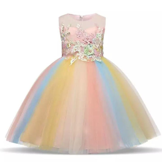 Robe Princesse Dentelle Multicolore