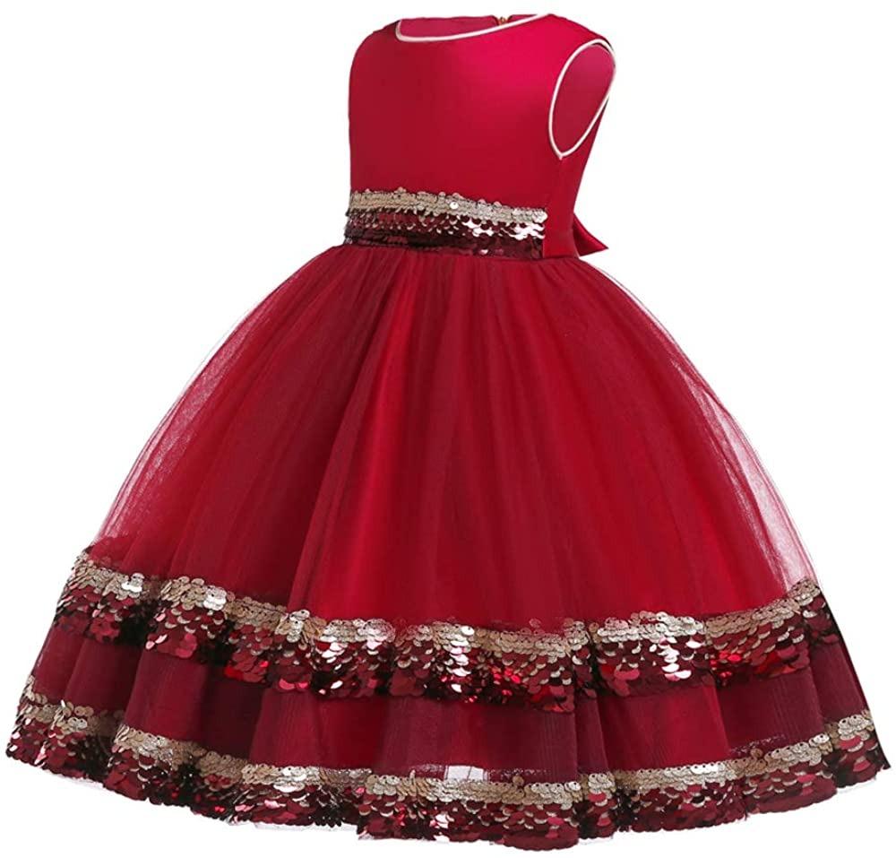 Rot und Gold-Mädchen-Prinzessin-Kleid