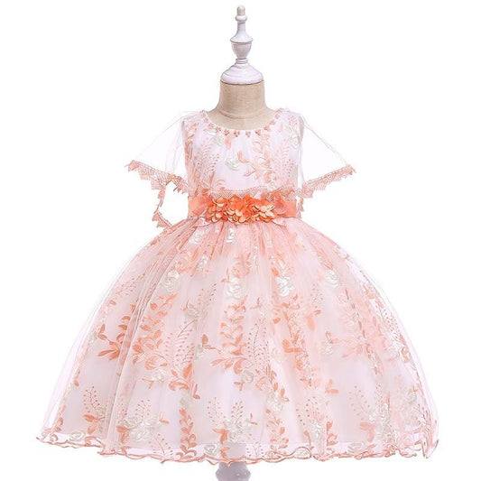 Pfirsich-Mädchen-Prinzessin-Kleid