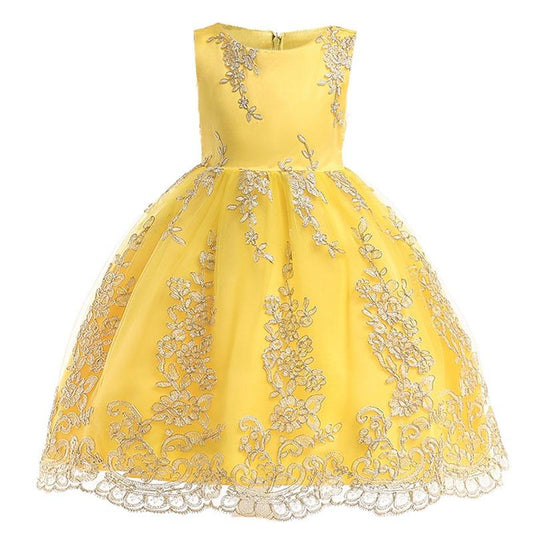 Vestido Niña Princesa Amarillo