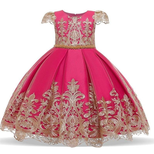 vestido de princesa de oro rosa