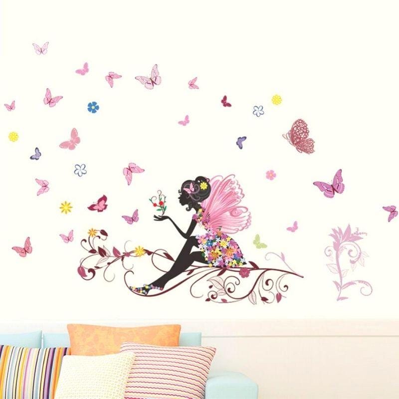 Stickers Muraux Fée Papillons
