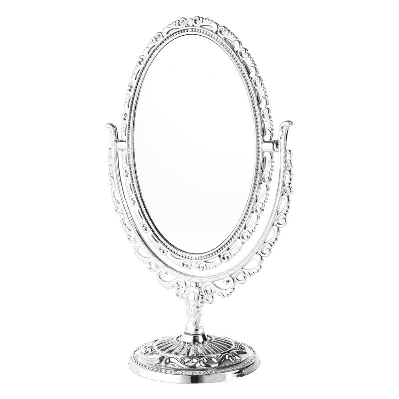 miroir baroque ovale argenté