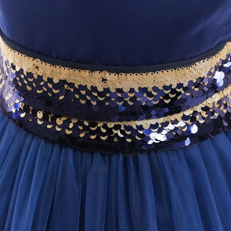 Robe Princesse Fille Bleu Roi