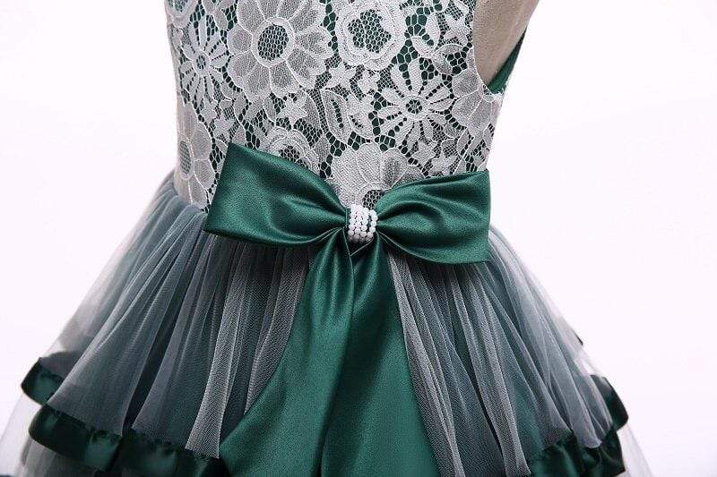 Robe Princesse Verte Fleurie Fille