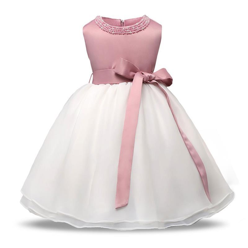 robe nouveau né rose et blanche