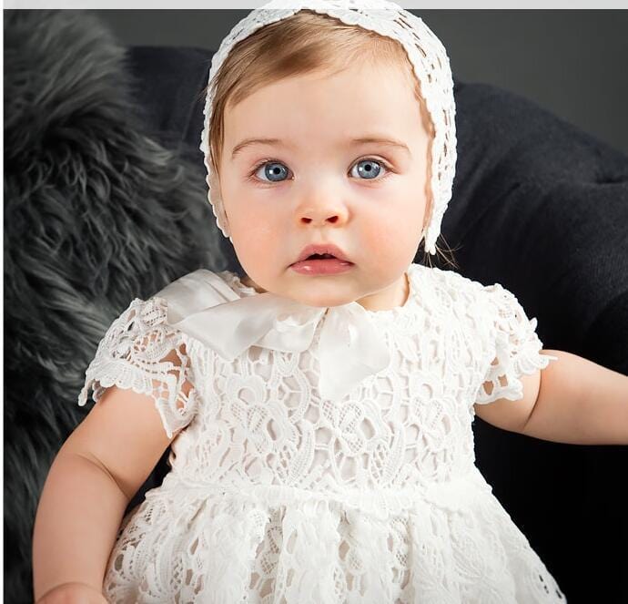 robe bébé dentelle blanche