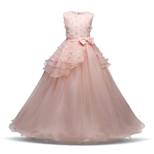 Beige Prinzessin Kleid für kleine Mädchen Hochzeit