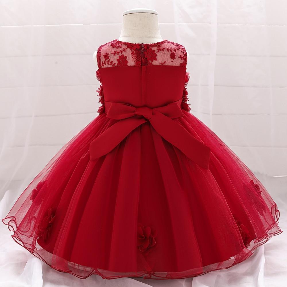 robe rouge bébé fleur