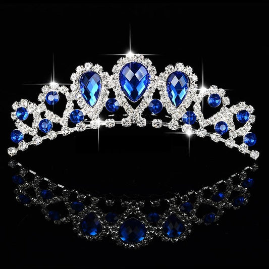 Corona de princesa joya azul