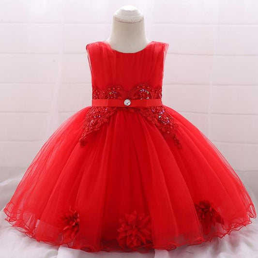robe de princesse bébé rouge