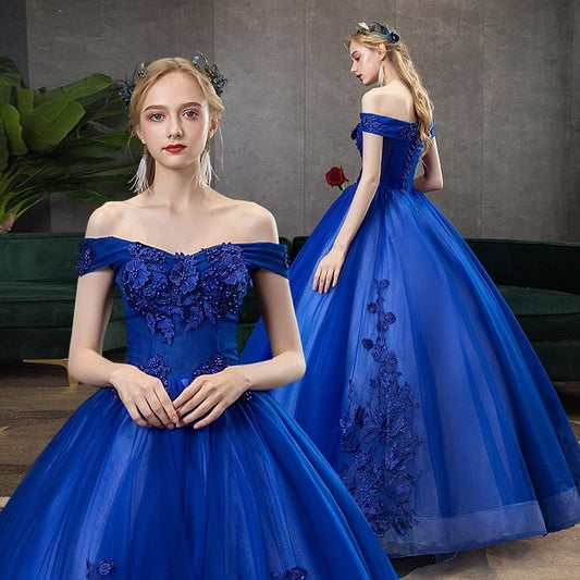Vestido Princesa Azul Eléctrico