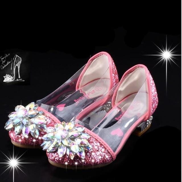chaussure de princesse transparente rose