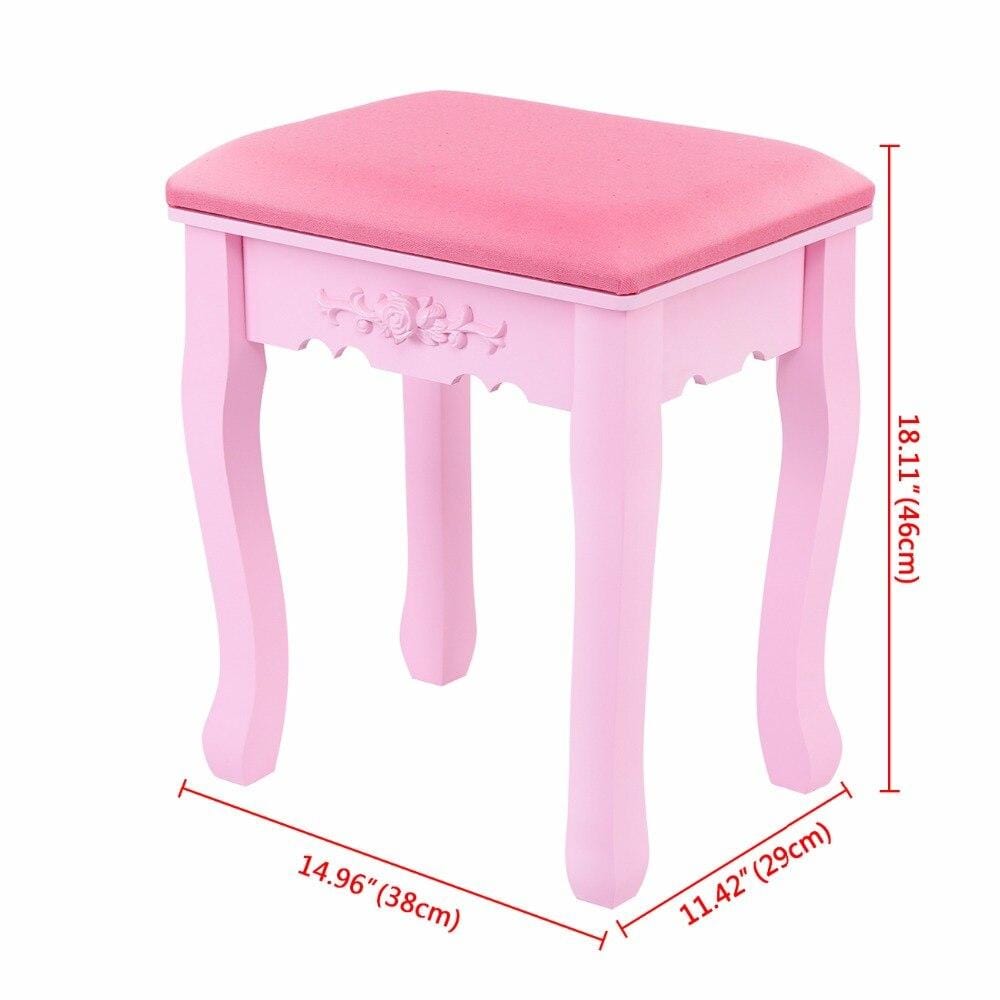 tabouret coiffeuse rose