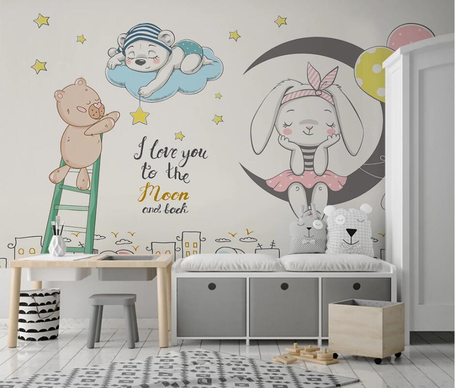 papier peint chambre bébé love