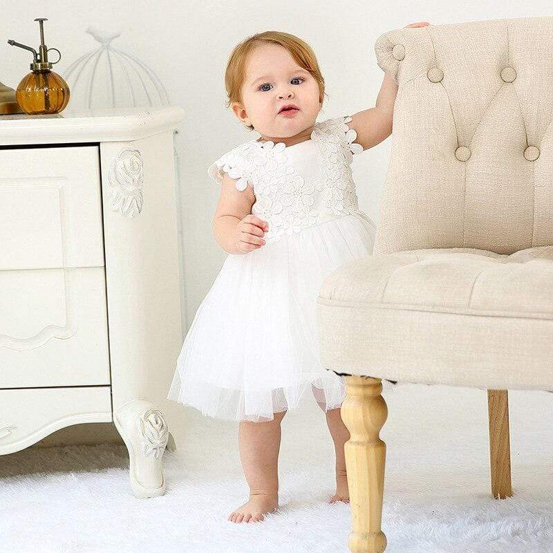 Robe Bapt me Bebe Fille Blanche Princesse Parfaite