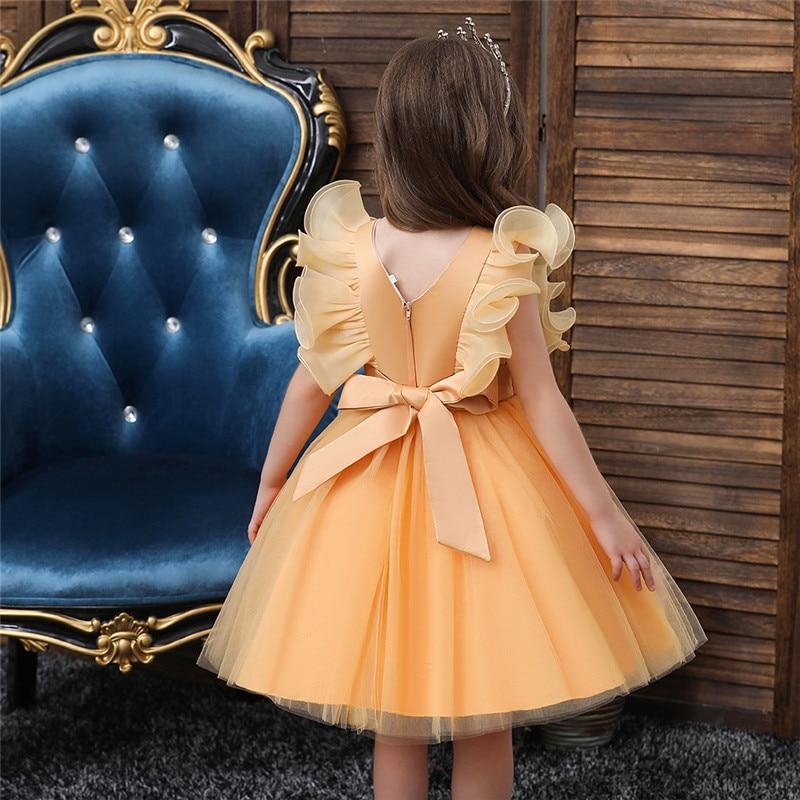 robe jaune princesse fille