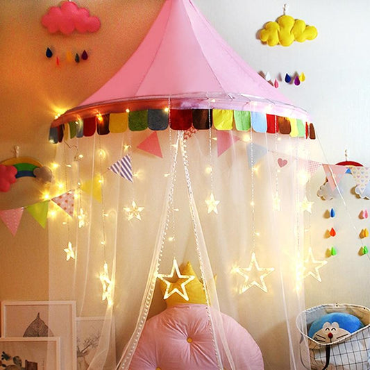 Saikotent Tente de princesse pour filles avec lumières étoiles