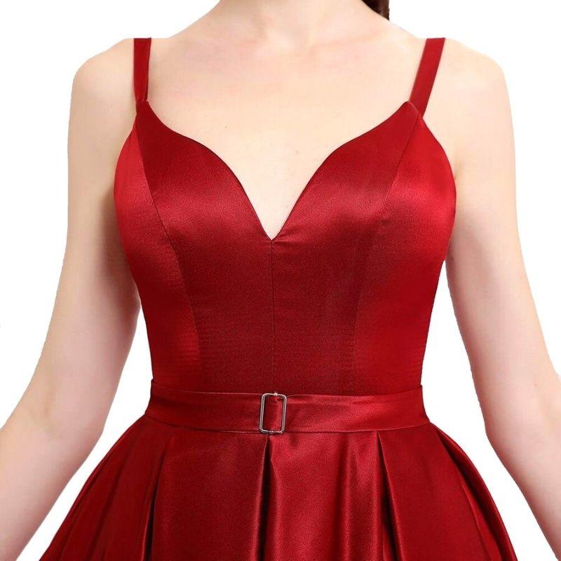 robe-bustier-satin-rouge