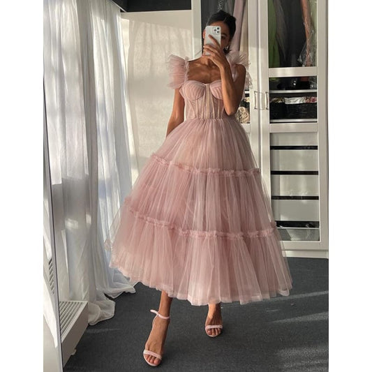 Robe de Bal en Tulle Rose