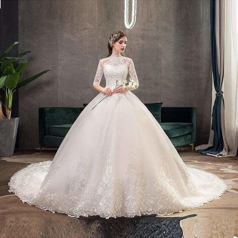 robe de mariée princesse bustier avec longue traine