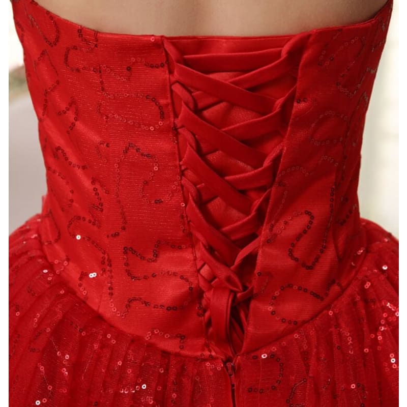 Robe de Mariée Princesse Paillette Rouge