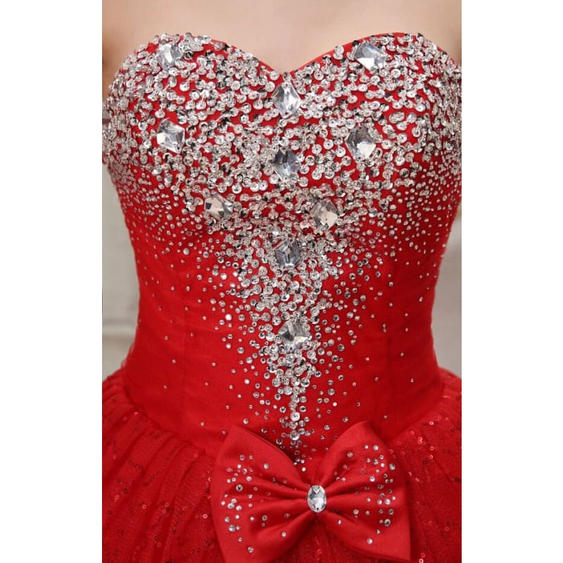 Robe de Mariée Princesse Paillette Rouge