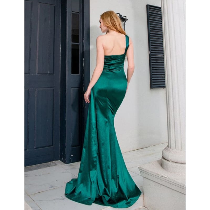 Robe de Soirée Asymétrique en Satin à Une Épaule