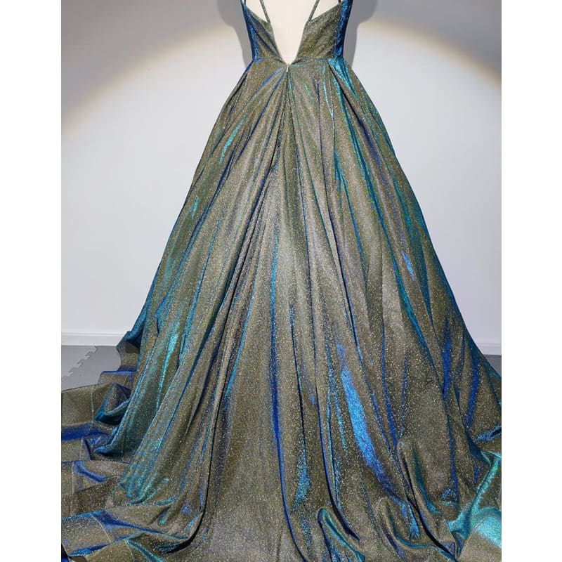 Robe de Soirée Longue à Paillettes Sans Manches