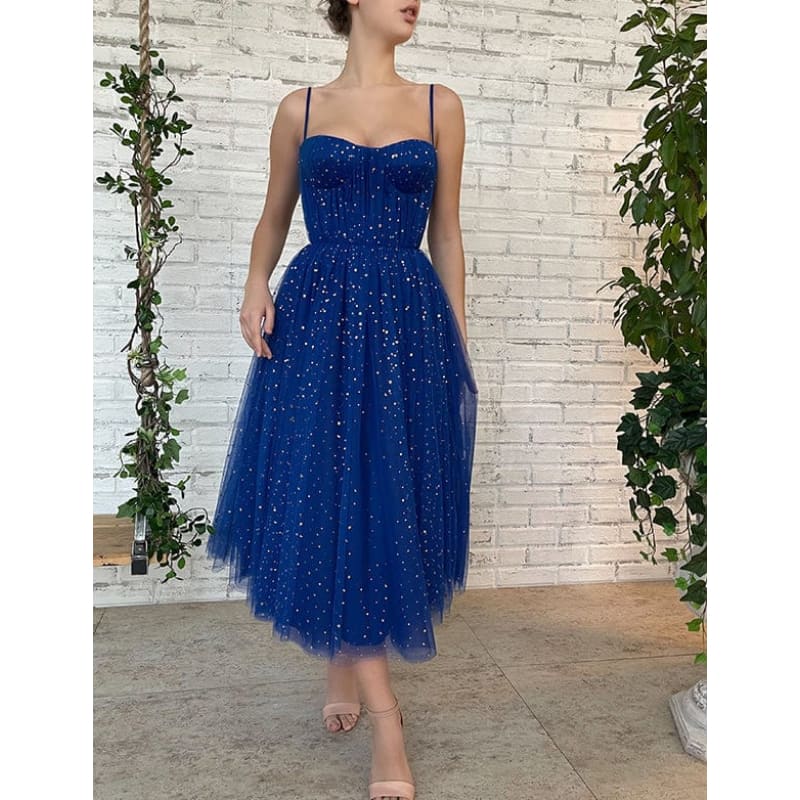 Robe de Soirée Longue Bleu Roi