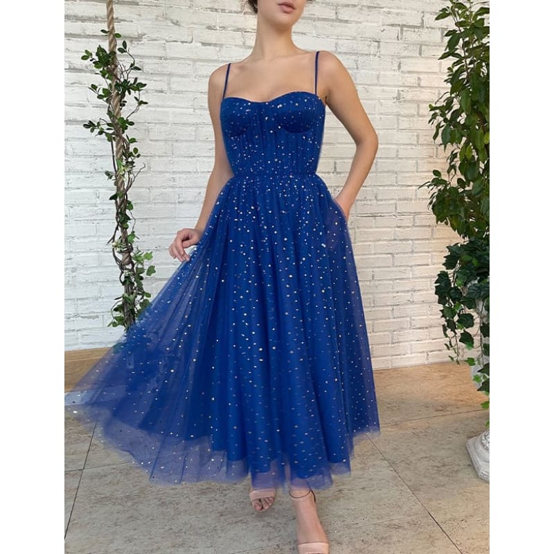 Robe de Soirée Longue Bleu Roi