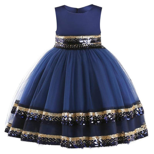 Königsblaues Prinzessinnenkleid für Mädchen