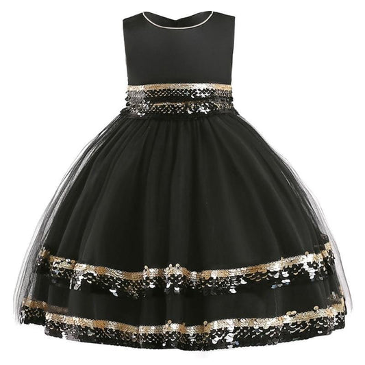 Mädchen-Prinzessin-Kleid schwarz