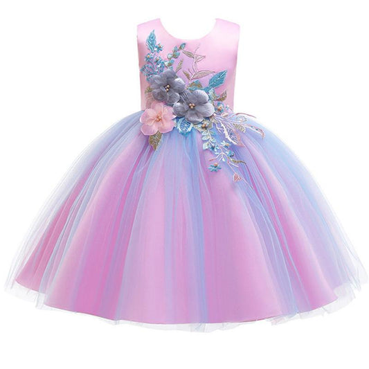 Pastellfarbenes Prinzessinnenkleid für Mädchen