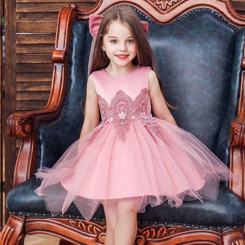 robe princesse fille rose
