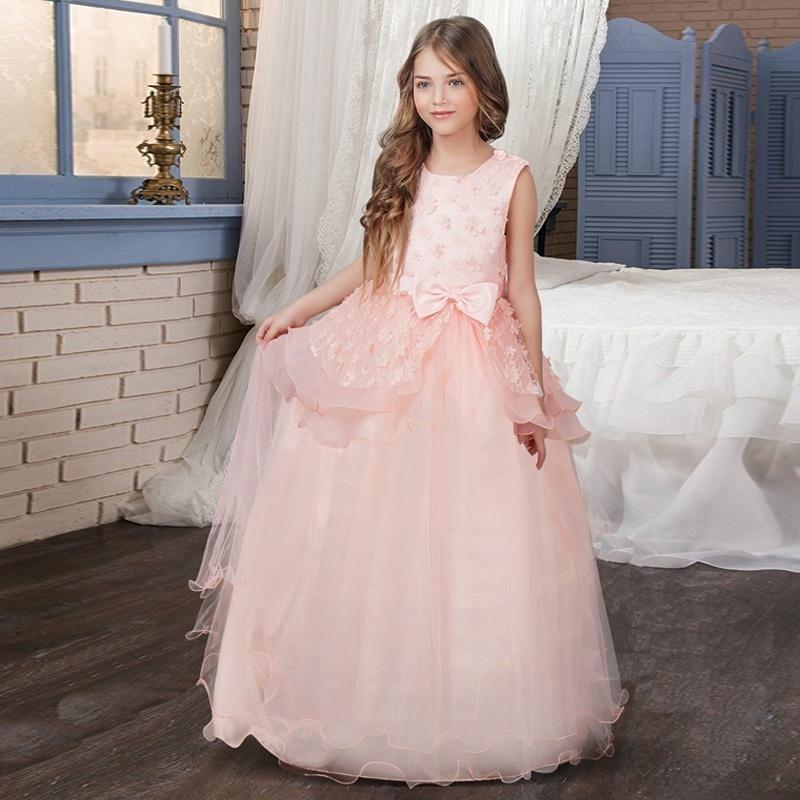 Beige Prinzessin Kleid für kleine Mädchen Hochzeit